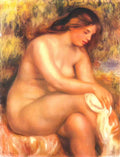 Pierre Auguste Renoir bather drying her leg Art A4 Photo Print