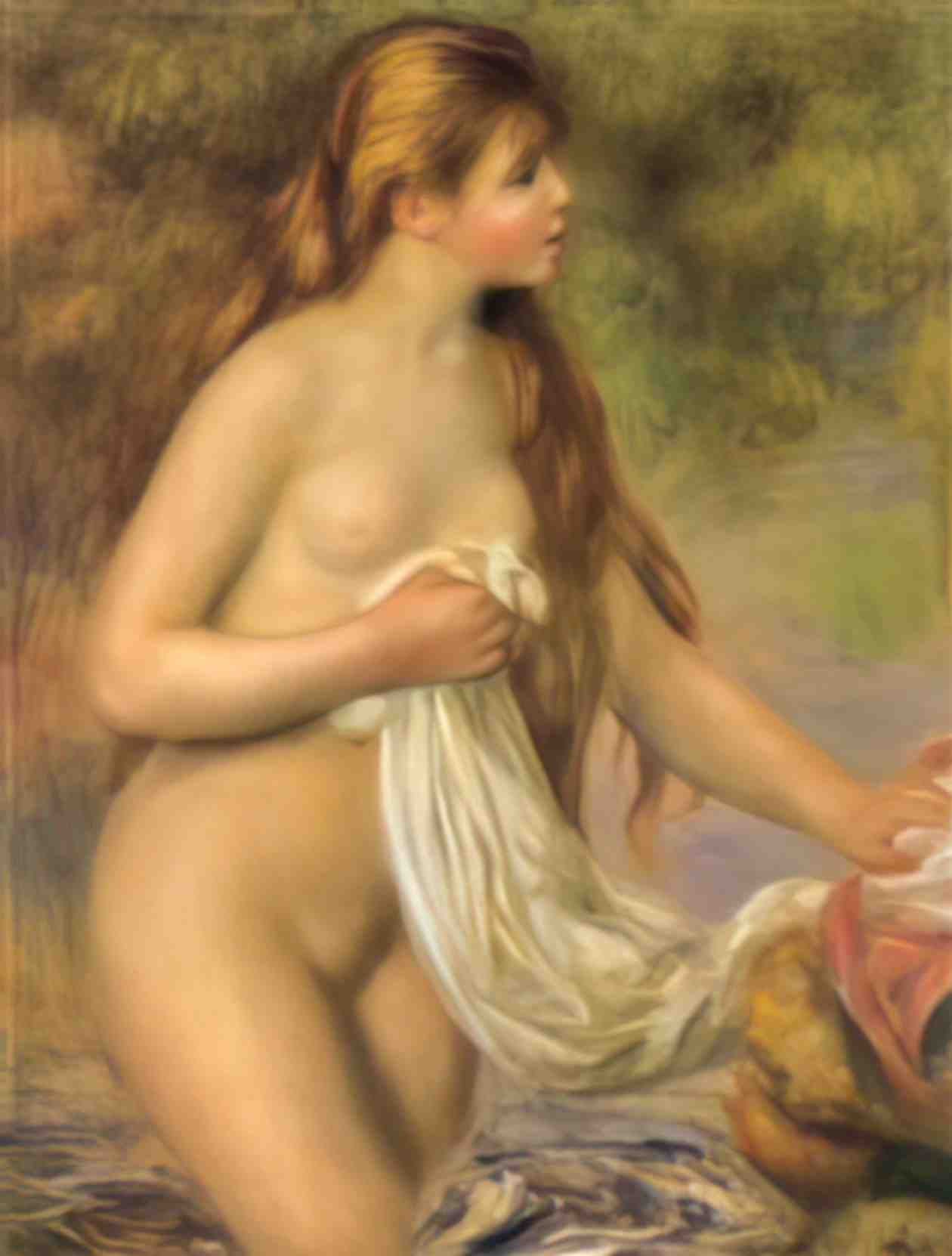 Pierre Auguste Renoir bather with long hair Art A4 Photo Print