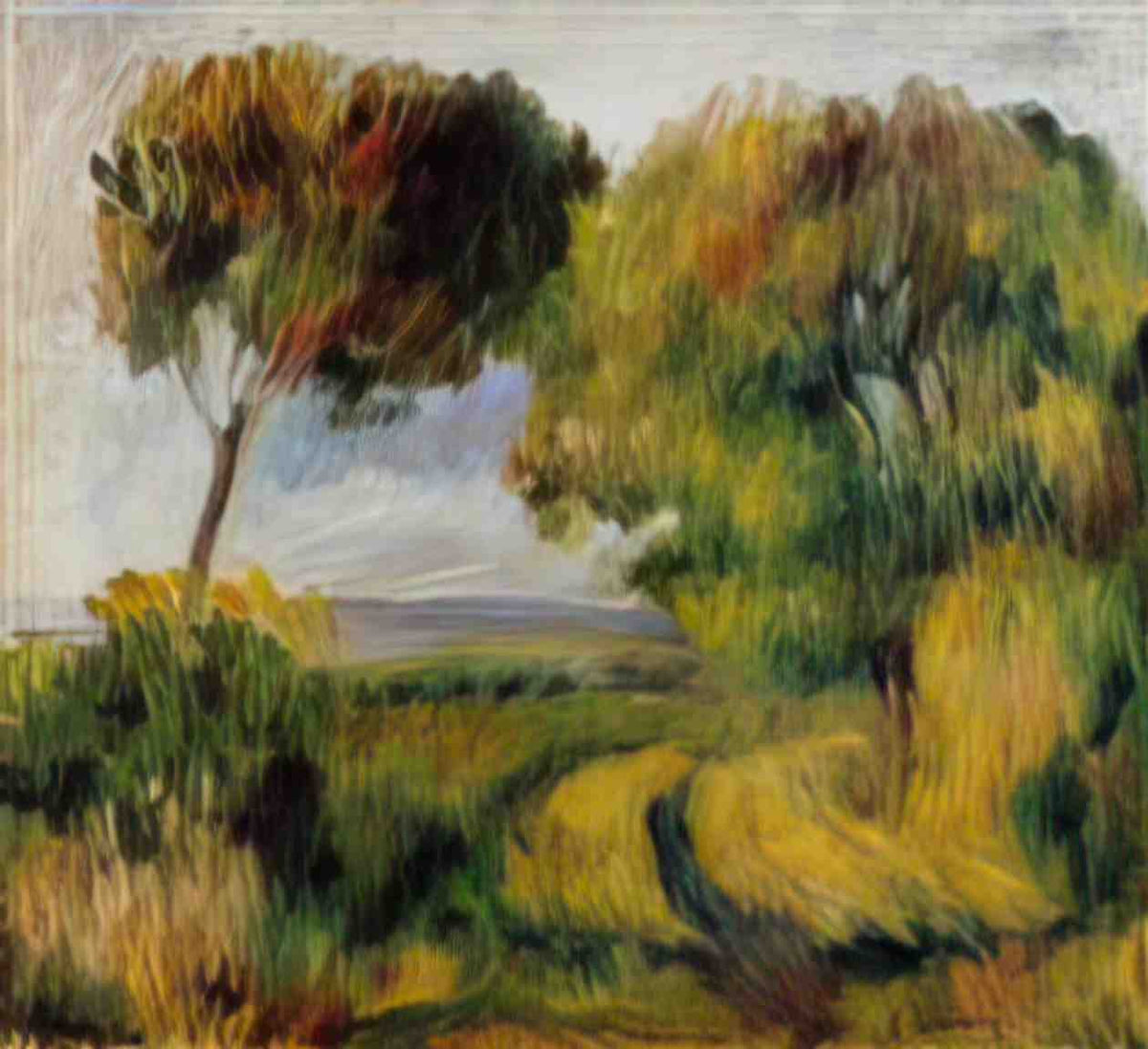 Pierre Auguste Renoir breton landscape trees and moor 1892 Art A4 Photo Print
