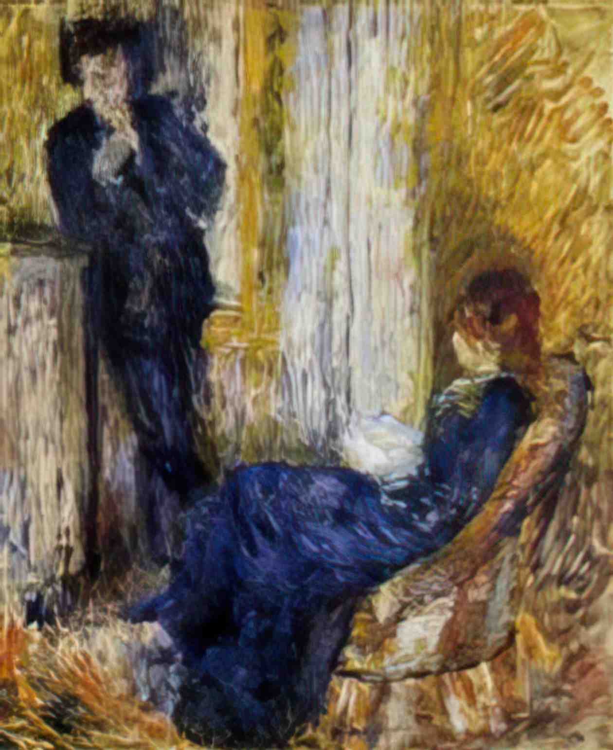 Pierre Auguste Renoir by the fireside 1875 Art A4 Photo Print