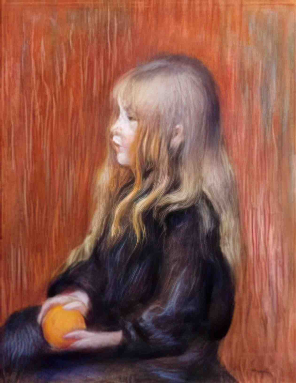 Pierre Auguste Renoir coco holding a orange 1904 Art A4 Photo Print