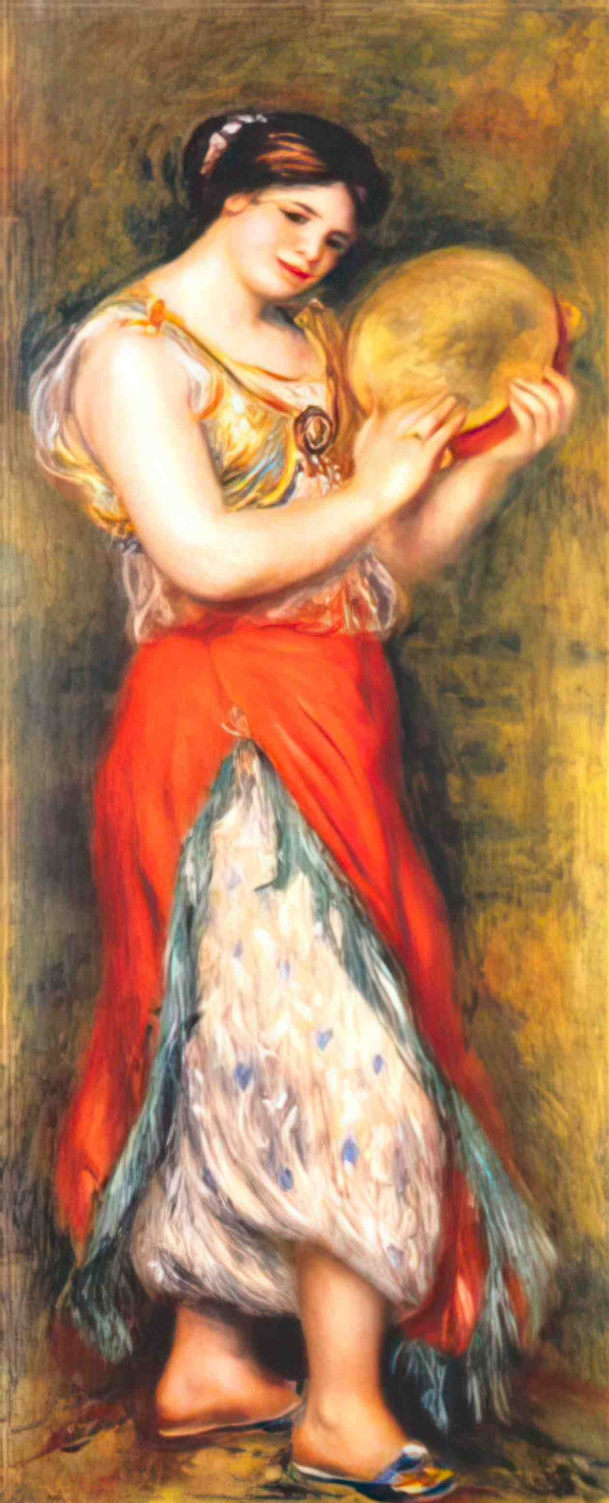 Pierre Auguste Renoir dancer with tambourne gabrielle renard 1909 Art A4 Photo Print