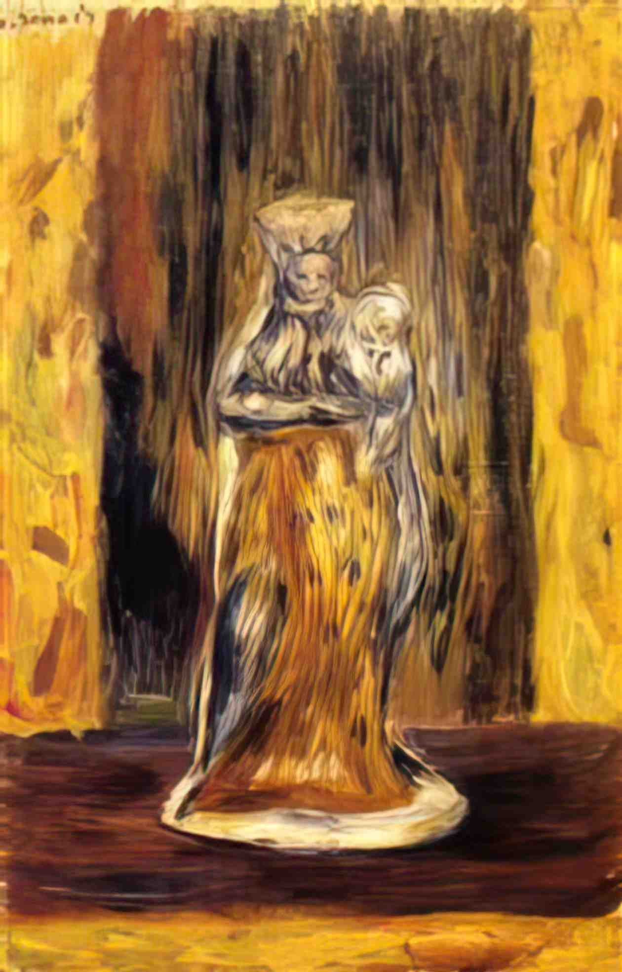 Pierre Auguste Renoir earthenware virgin and child Art A4 Photo Print
