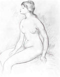 Pierre Auguste Renoir female nude seated Art A4 Photo Print