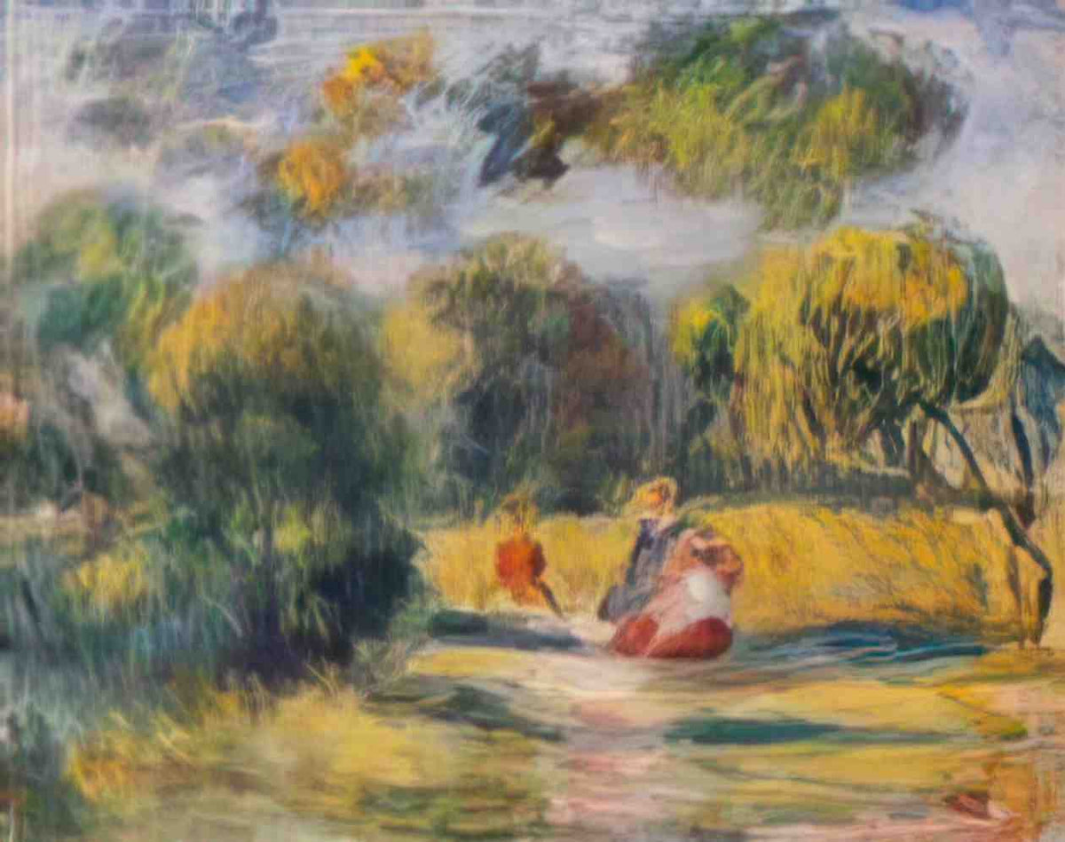 Pierre Auguste Renoir figures in a landscape 1900 Art A4 Photo Print