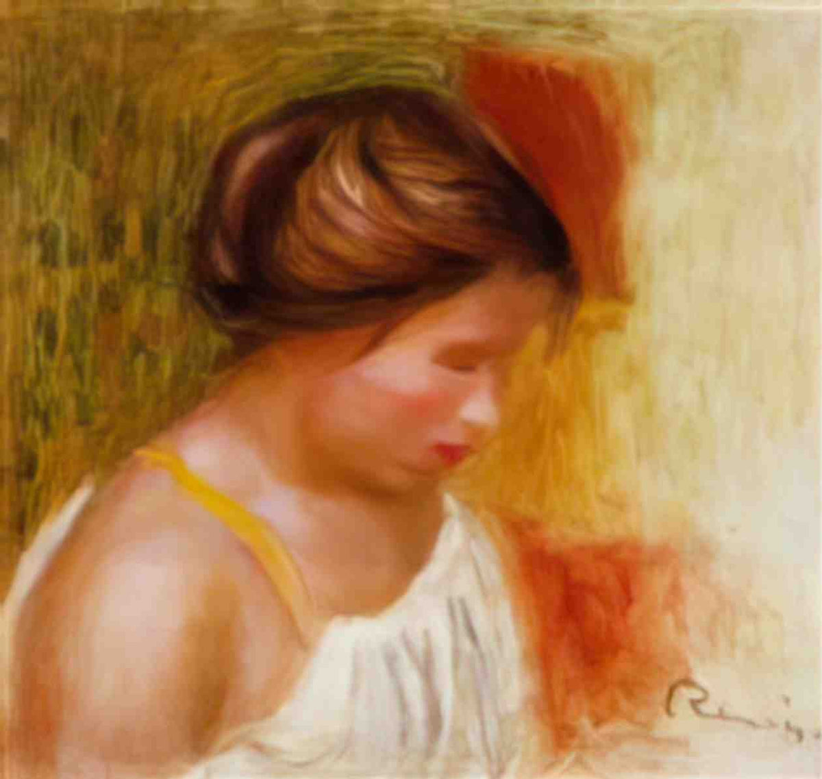 Pierre Auguste Renoir gabrielle in a chemise 1905 Art A4 Photo Print