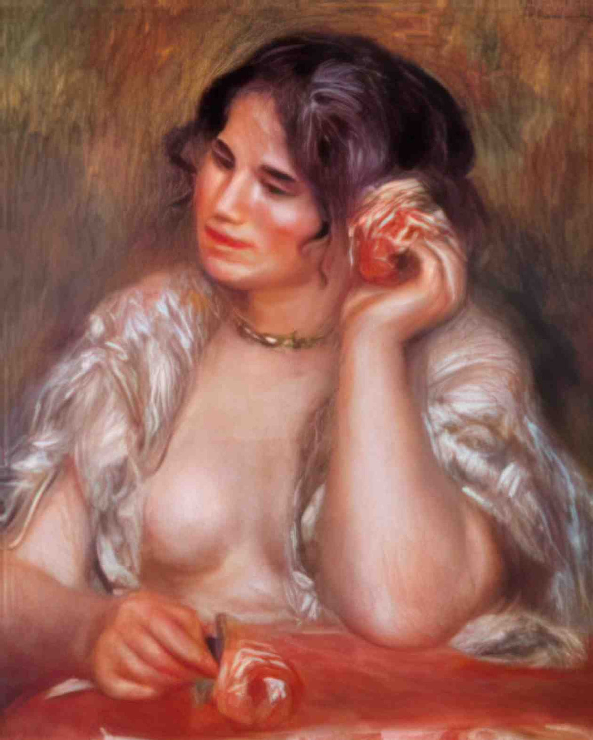 Pierre Auguste Renoir gabrielle with a rose 1911 Art A4 Photo Print