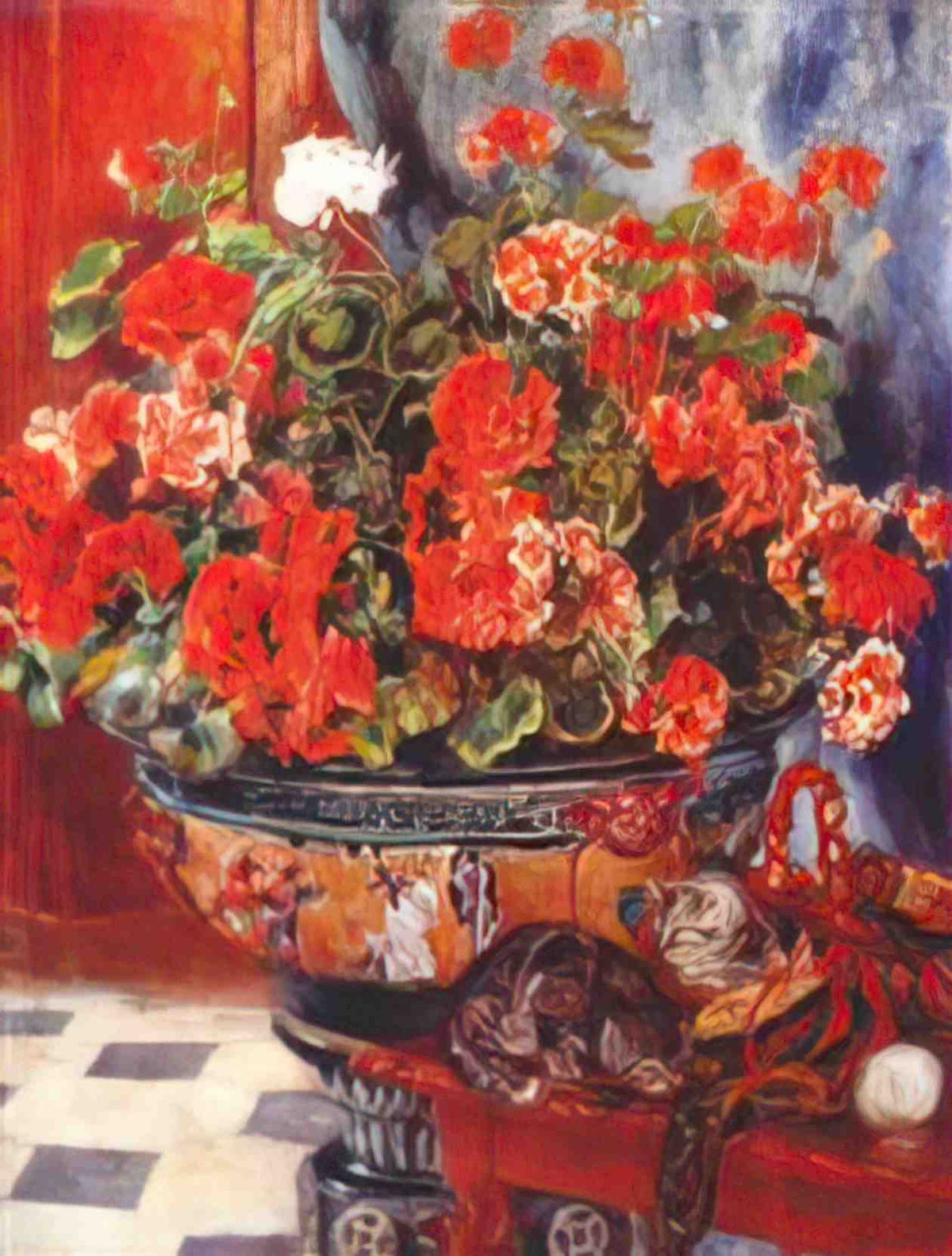 Pierre Auguste Renoir geraniums and cats 1881 Art A4 Photo Print