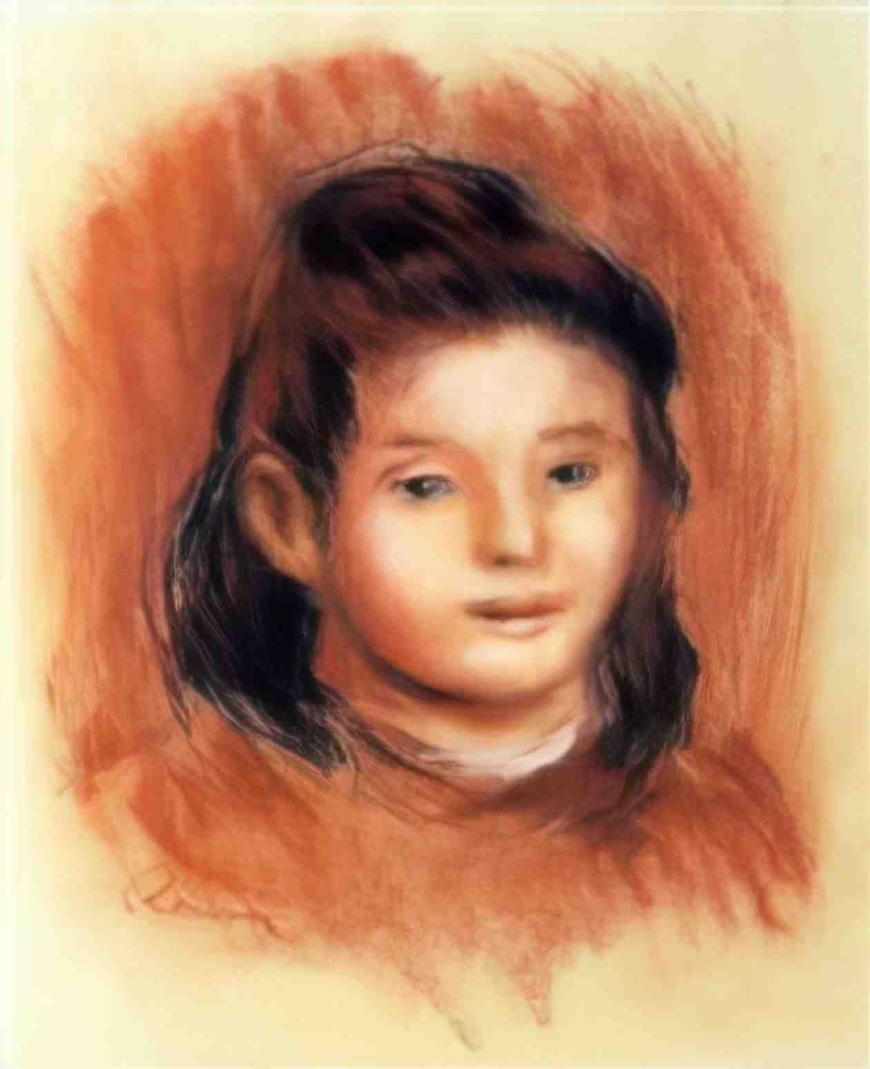 Pierre Auguste Renoir girl s head Art A4 Photo Print