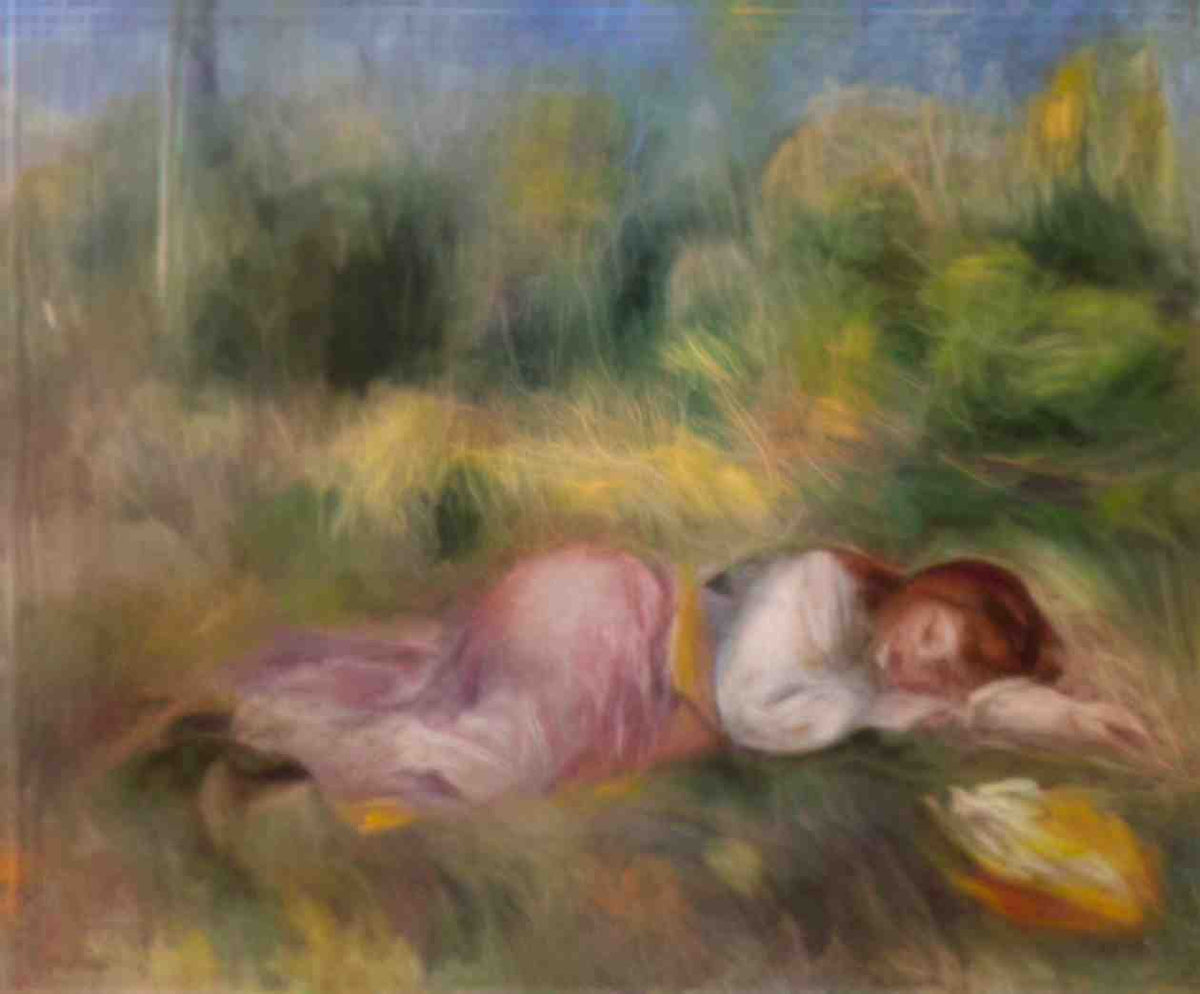 Pierre Auguste Renoir girl streched out on the grass 1890 Art A4 Photo Print