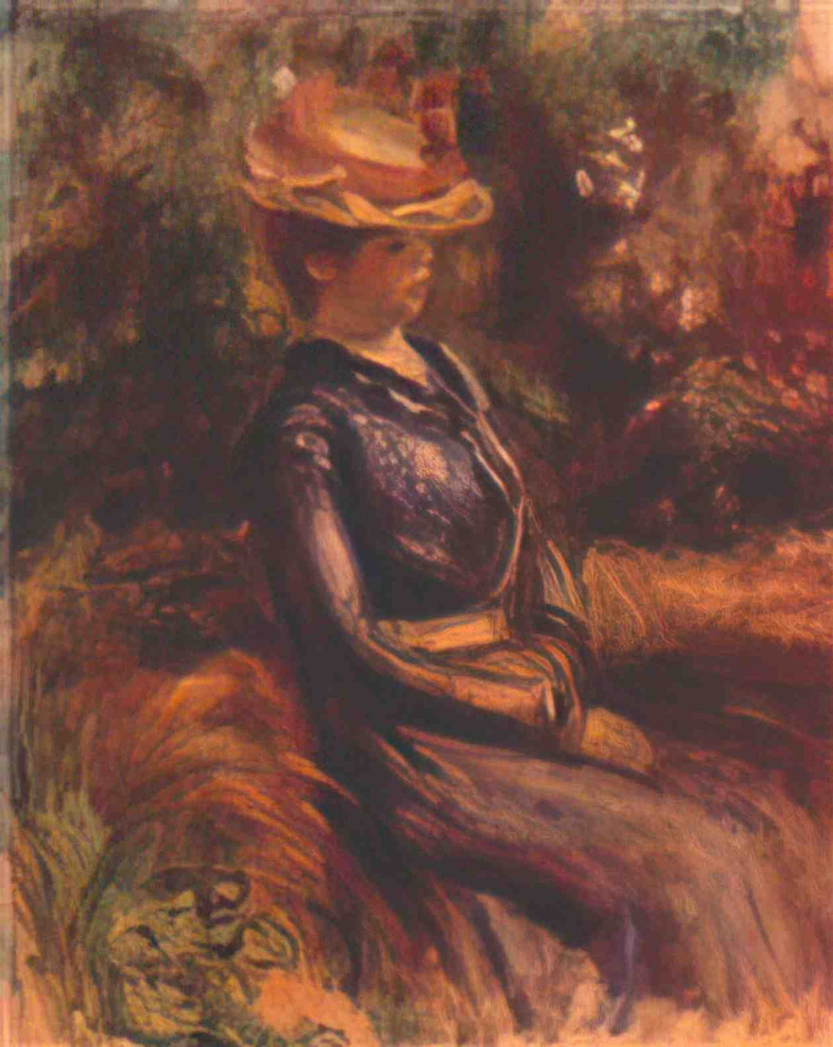 Pierre Auguste Renoir girl wearing a straw hat Art A4 Photo Print