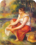 Pierre Auguste Renoir girl wiping her feet Art A4 Photo Print