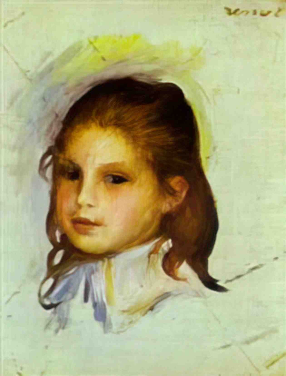 Pierre Auguste Renoir girl with brown hair Art A4 Photo Print