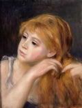 Pierre Auguste Renoir head of a young woman 1890 Art A4 Photo Print
