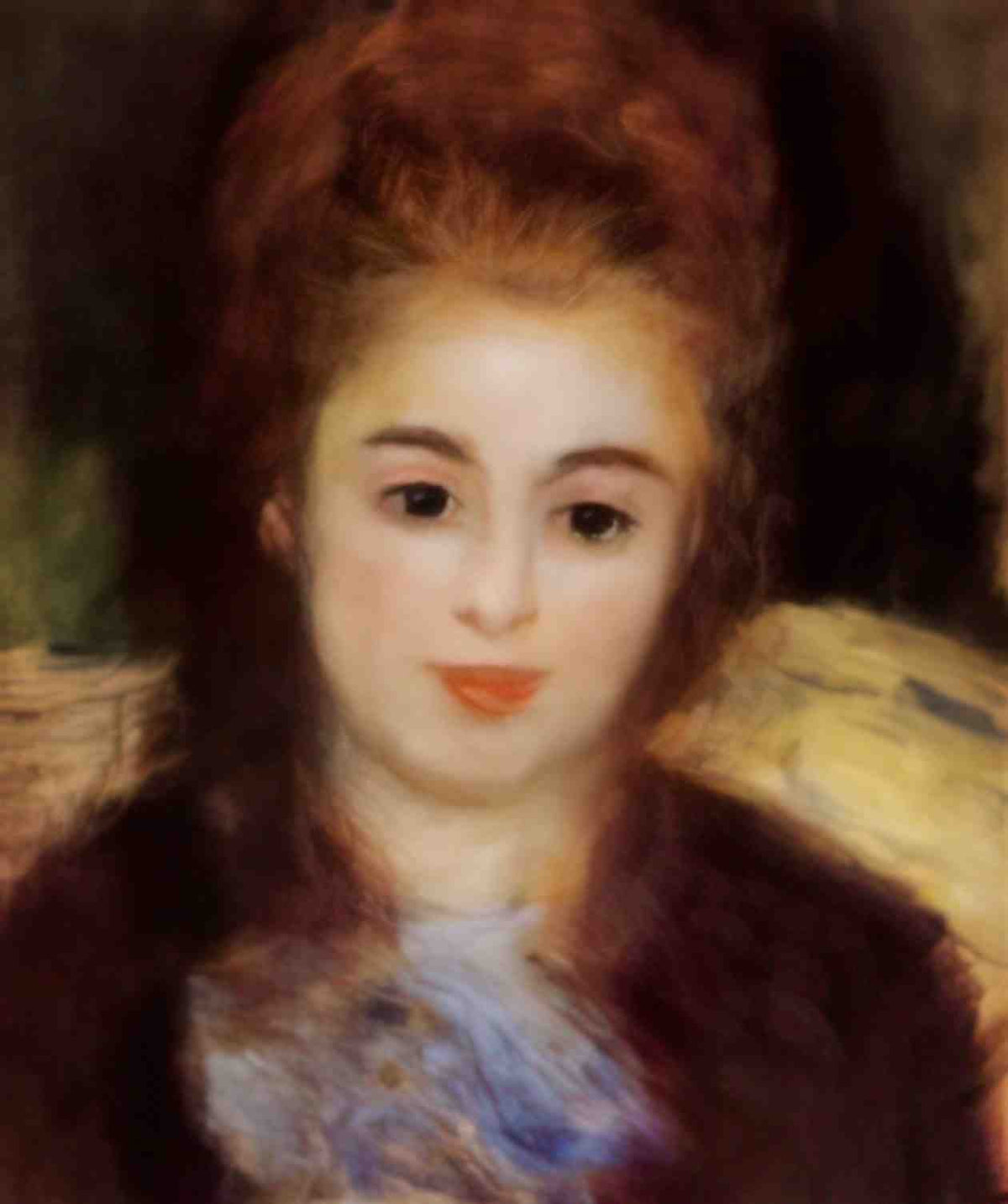 Pierre Auguste Renoir head of a young woman wearing a blue scarf mada Art A4 Photo Print