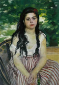 Pierre Auguste Renoir in summer the gypsy 1868 Art A4 Photo Print
