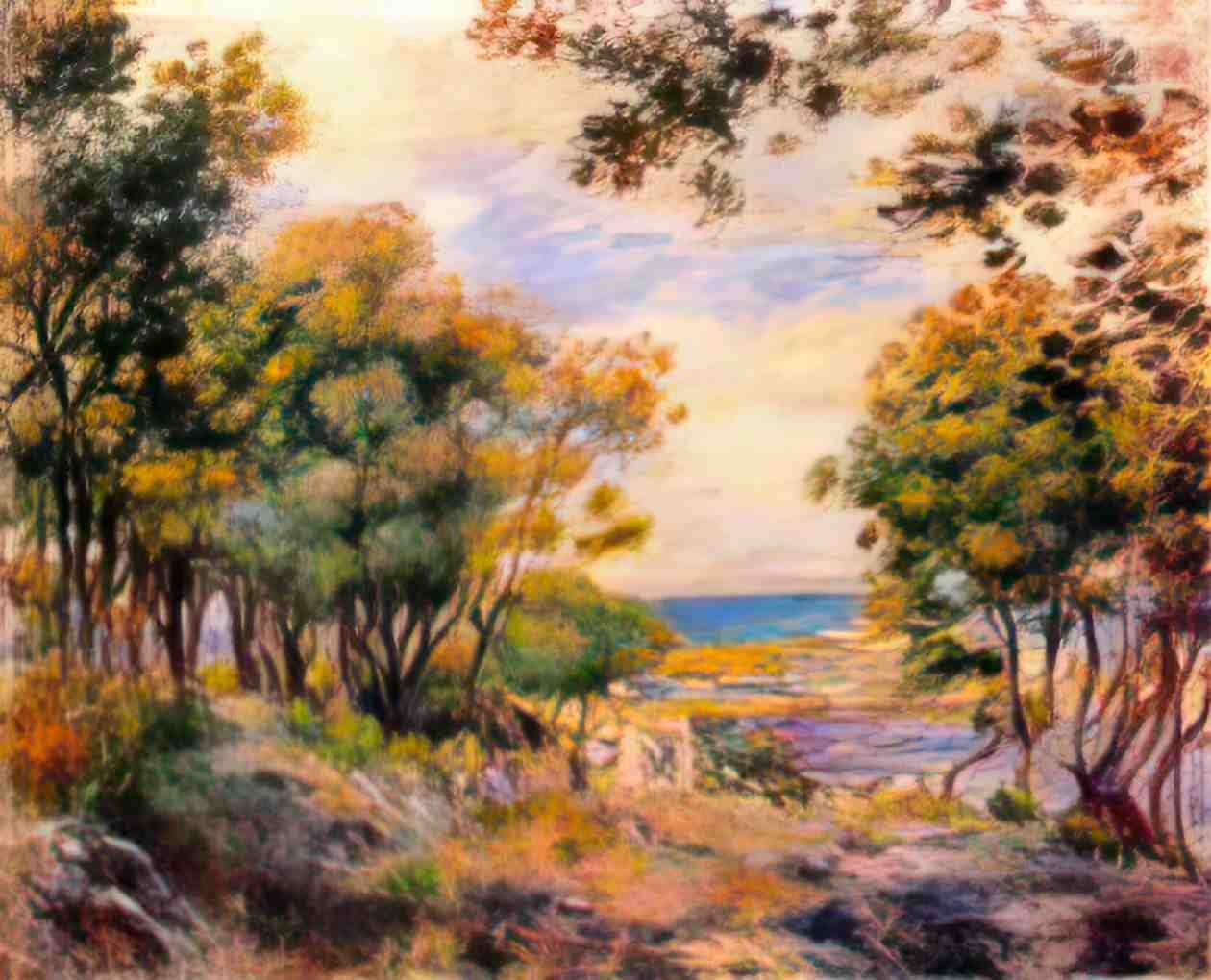Pierre Auguste Renoir landscape at beaulieu 1899 Art A4 Photo Print