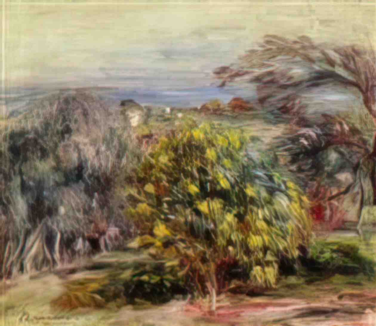 Pierre Auguste Renoir landscape at collettes 1 Art A4 Photo Print