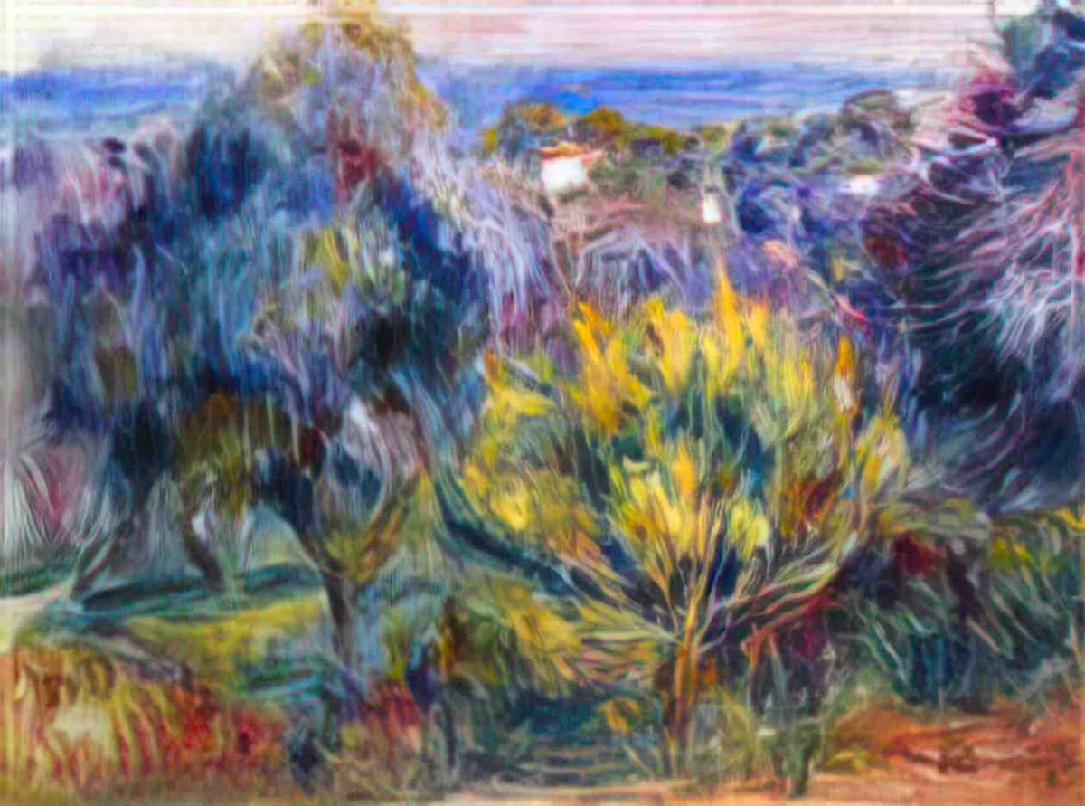 Pierre Auguste Renoir landscape with a view of the sea Art A4 Photo Print