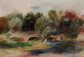 Pierre Auguste Renoir landscape with bridge Art A4 Photo Print