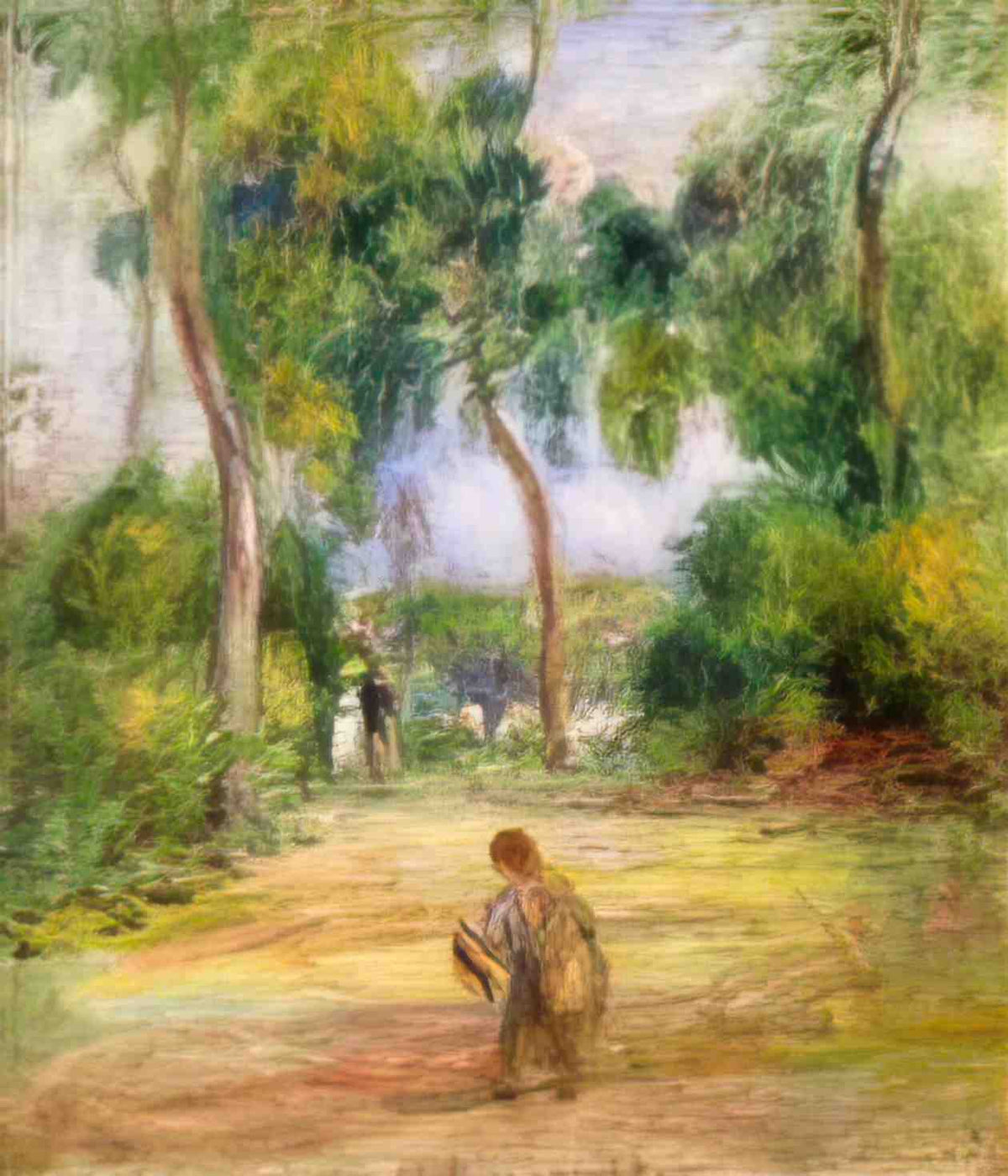 Pierre Auguste Renoir landscape with figures Art A4 Photo Print