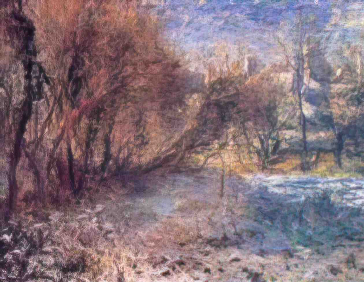 Pierre Auguste Renoir landscape with snow Art A4 Photo Print