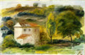 Pierre Auguste Renoir landscape with white house 1916 Art A4 Photo Print