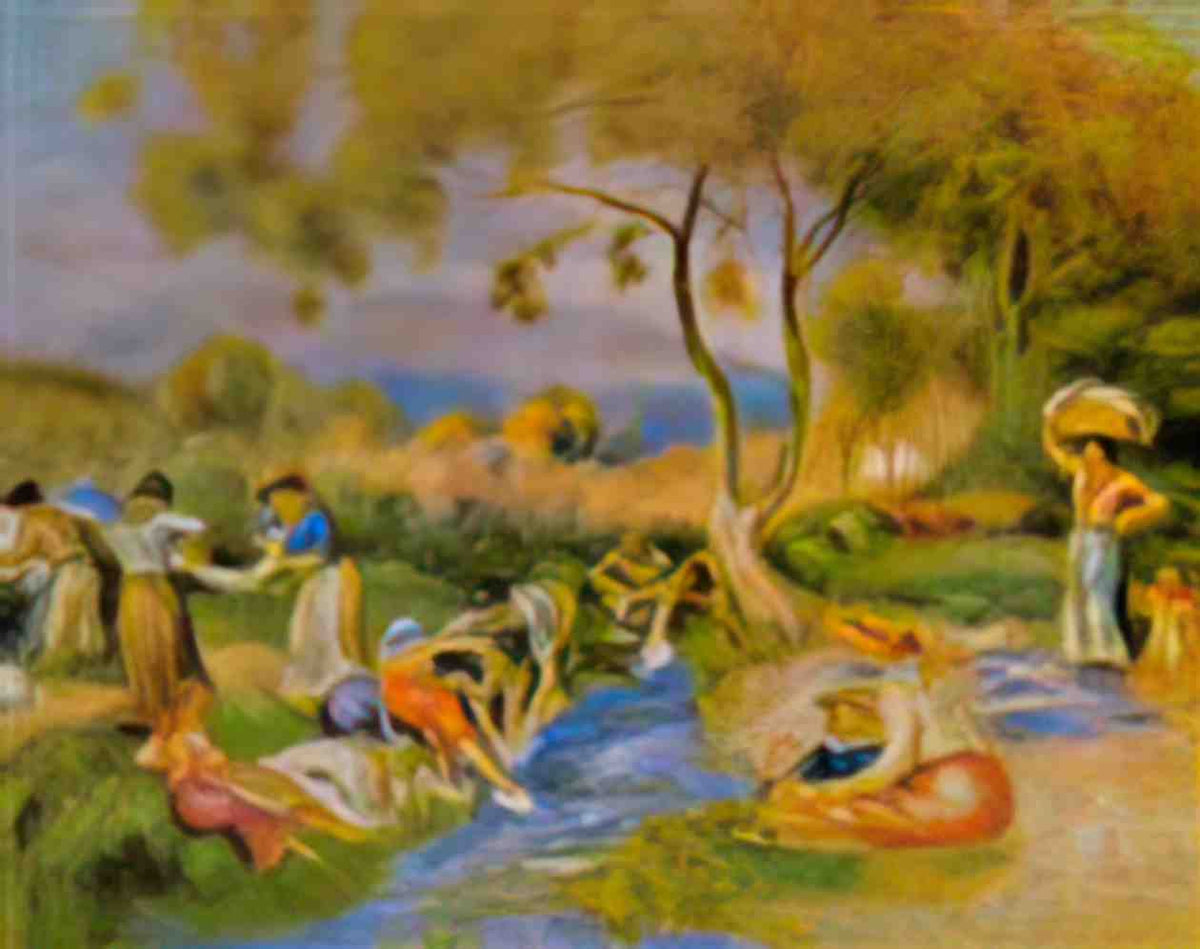 Pierre Auguste Renoir laundresses at cagnes 1912 Art A4 Photo Print