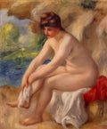 Pierre Auguste Renoir leaving the bath 1890 Art A4 Photo Print