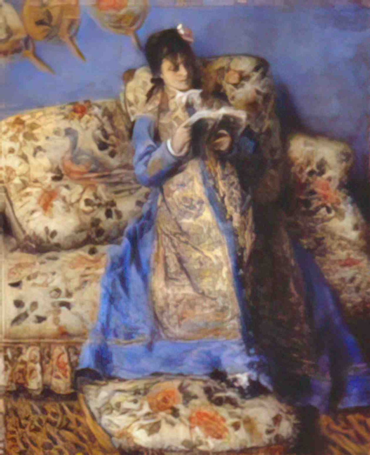Pierre Auguste Renoir madame monet reading Art A4 Photo Print
