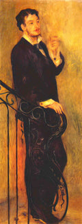 Pierre Auguste Renoir man on a staircase Art A4 Photo Print