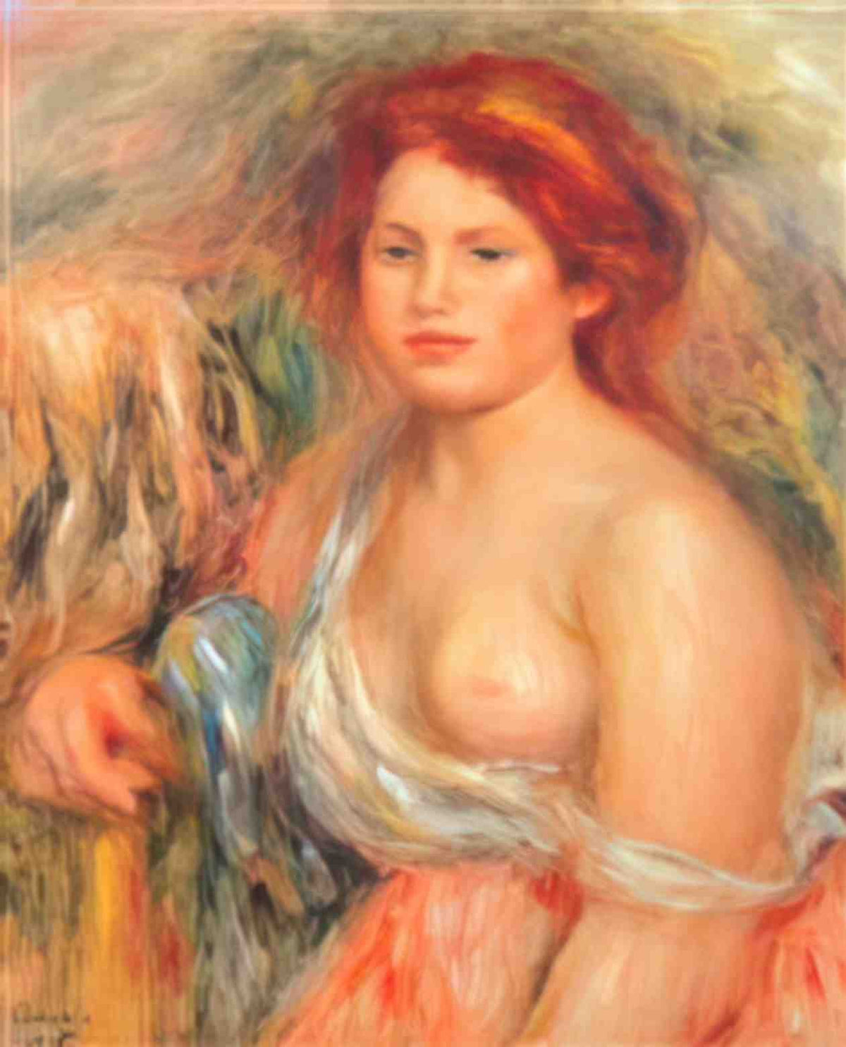 Pierre Auguste Renoir model with bare breast 1916 Art A4 Photo Print