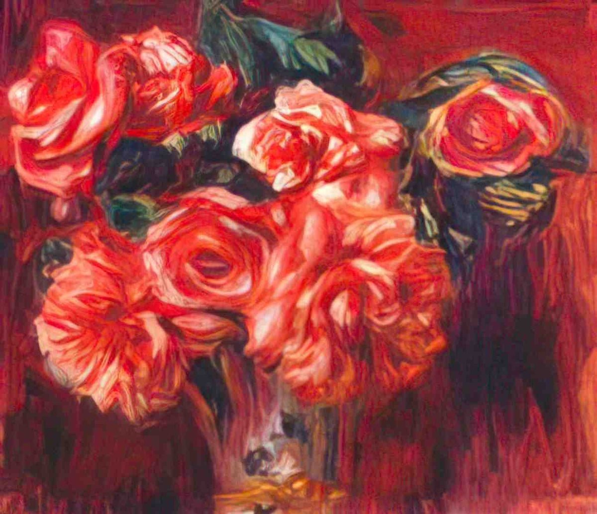 Pierre Auguste Renoir moss roses Art A4 Photo Print