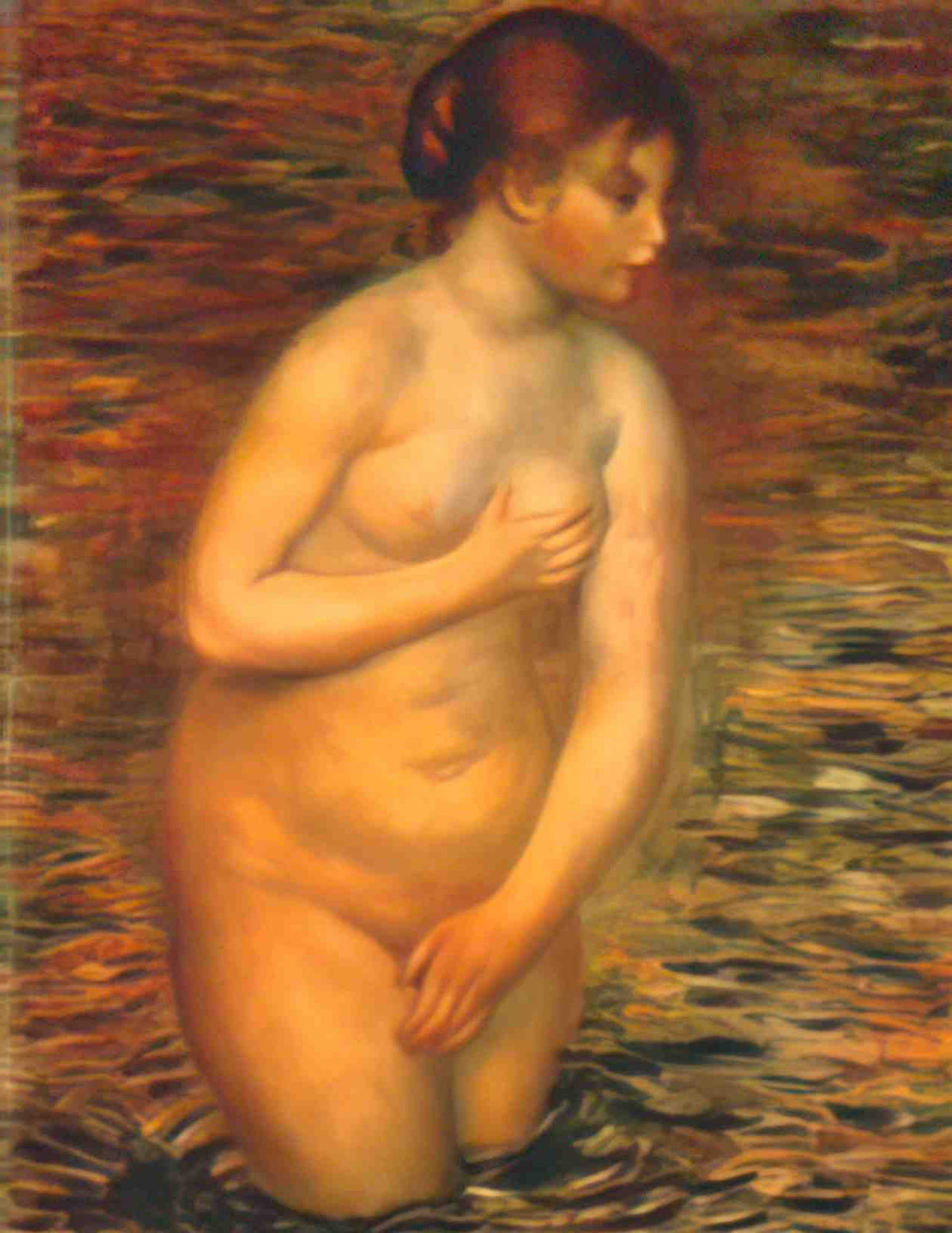 Pierre Auguste Renoir nude in the water Art A4 Photo Print