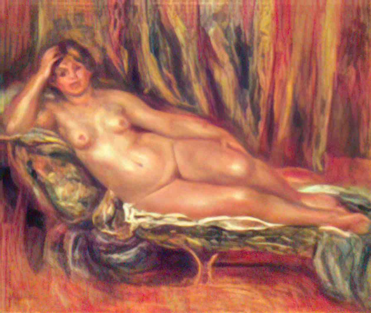 Pierre Auguste Renoir nude on a couch Art A4 Photo Print
