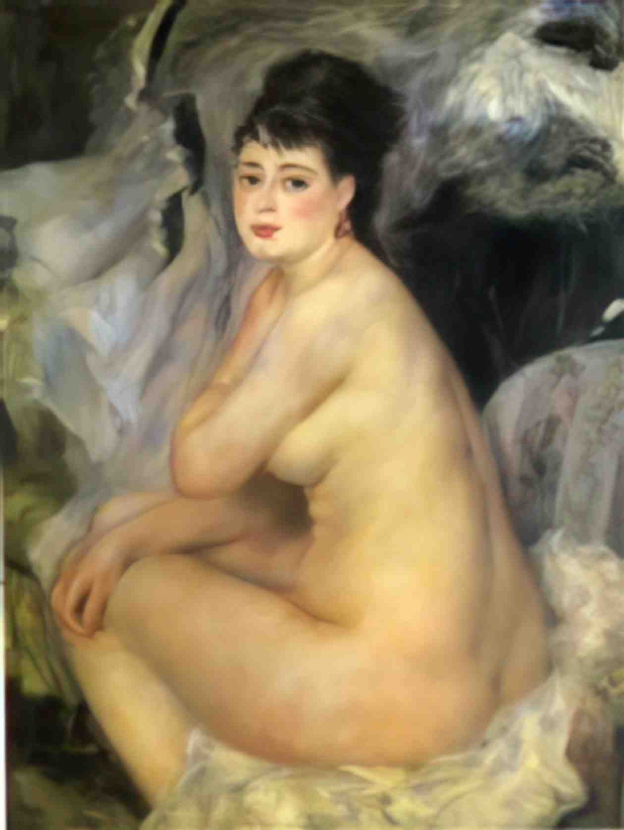 Pierre Auguste Renoir nude seated on a sofa 1876 Art A4 Photo Print