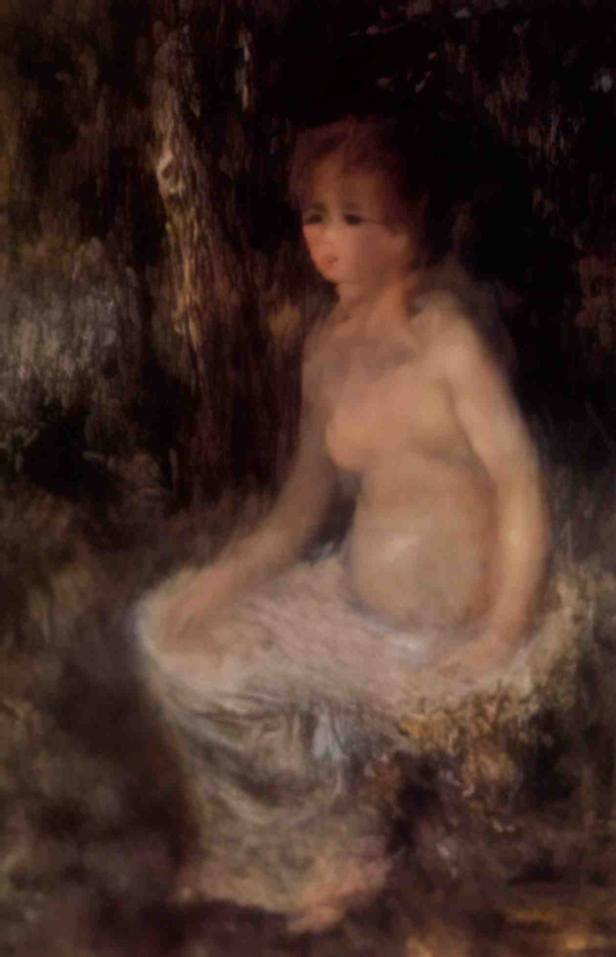Pierre Auguste Renoir nude sitting in the forest Art A4 Photo Print