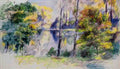Pierre Auguste Renoir park scene Art A4 Photo Print