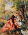 Pierre Auguste Renoir picking flowers in the field Art A4 Photo Print