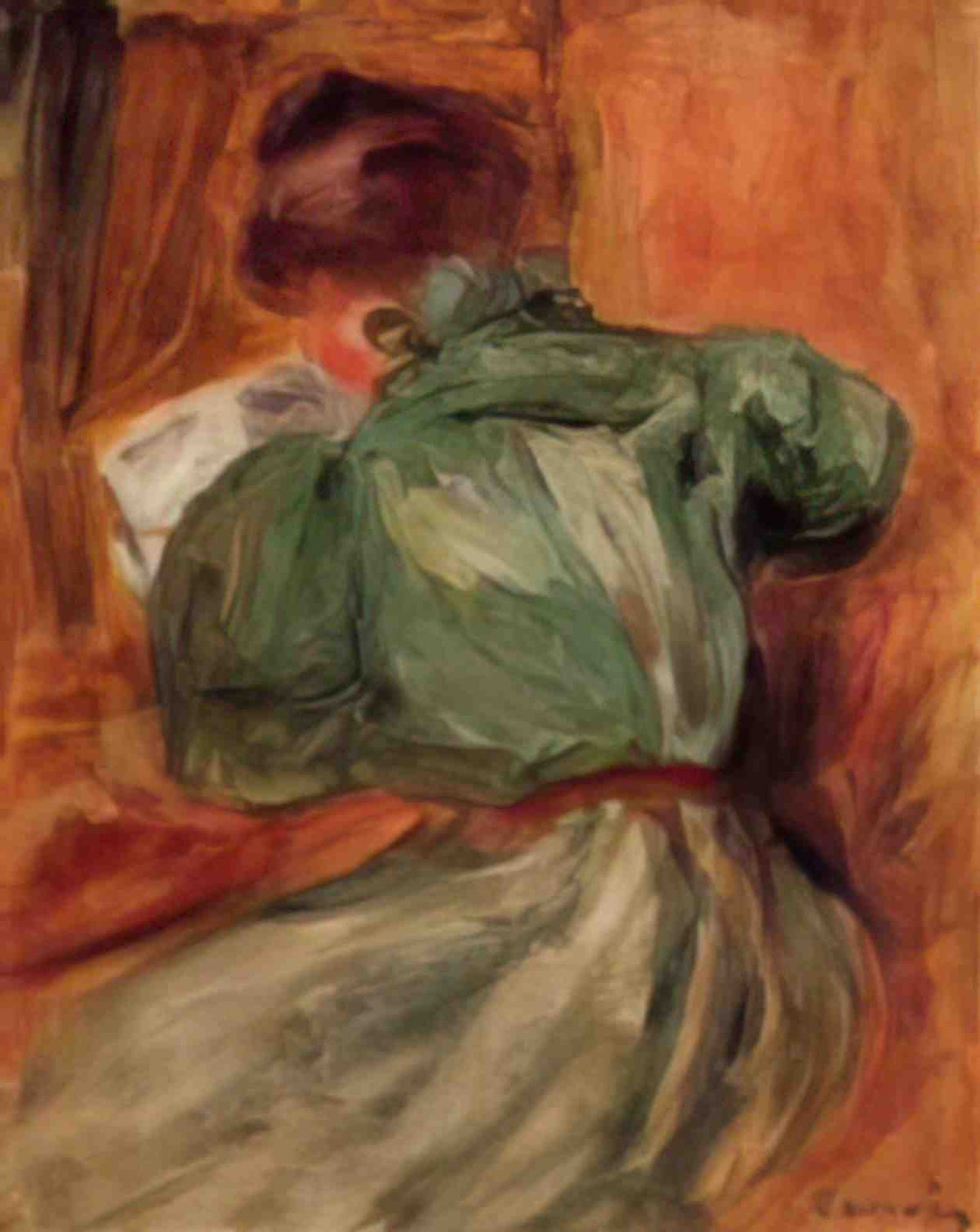 Pierre Auguste Renoir reader in green 1894 Art A4 Photo Print