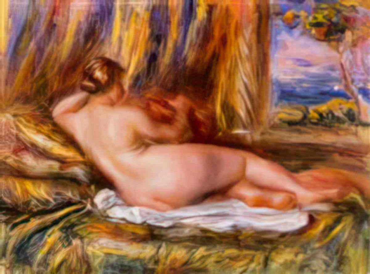 Pierre Auguste Renoir reclining nude 1860 Art A4 Photo Print
