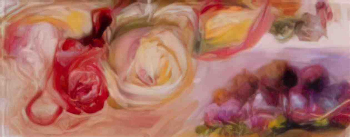 Pierre Auguste Renoir roses with a landscape Art A4 Photo Print