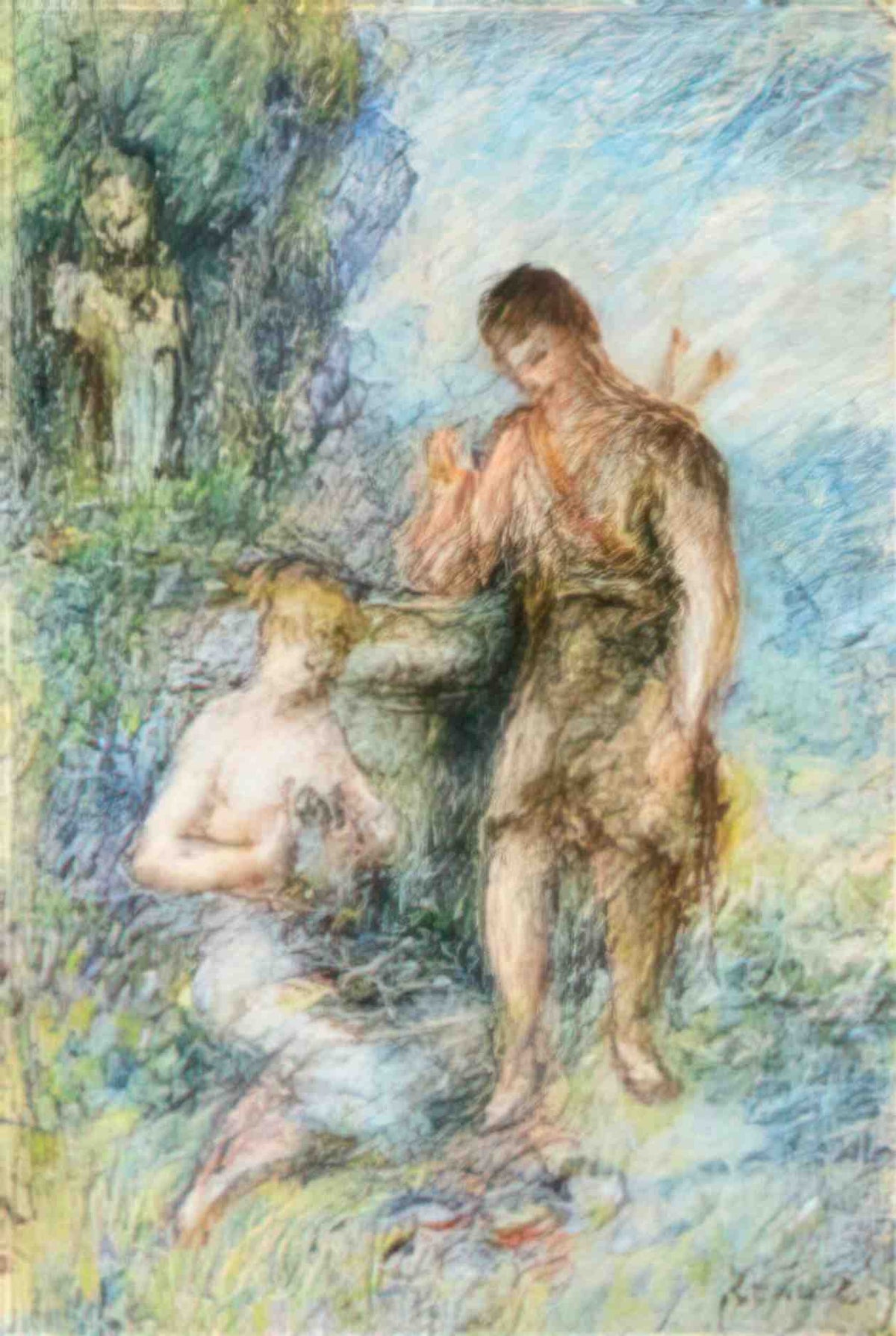 Pierre Auguste Renoir rural scene Art A4 Photo Print