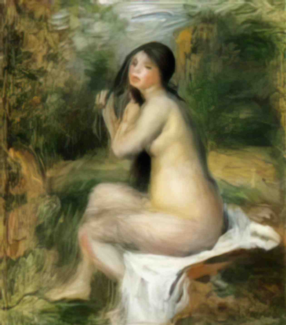 Pierre Auguste Renoir seated bather 1 Art A4 Photo Print