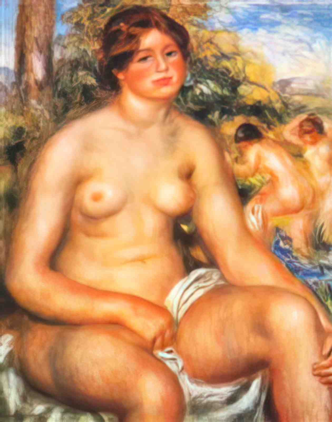 Pierre Auguste Renoir seated bather 1914 Art A4 Photo Print