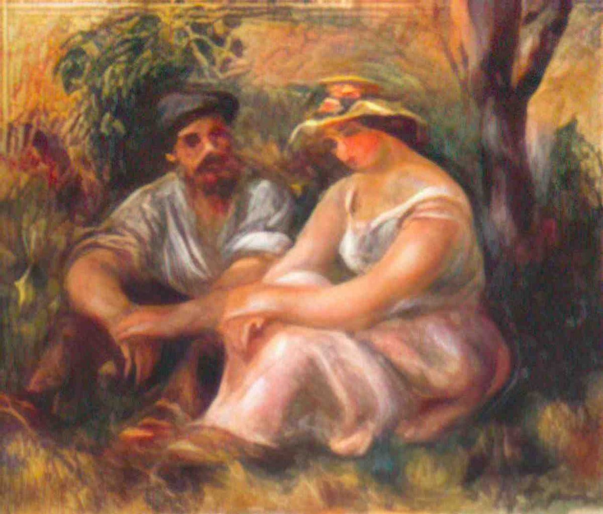 Pierre Auguste Renoir seated couple 1912 Art A4 Photo Print
