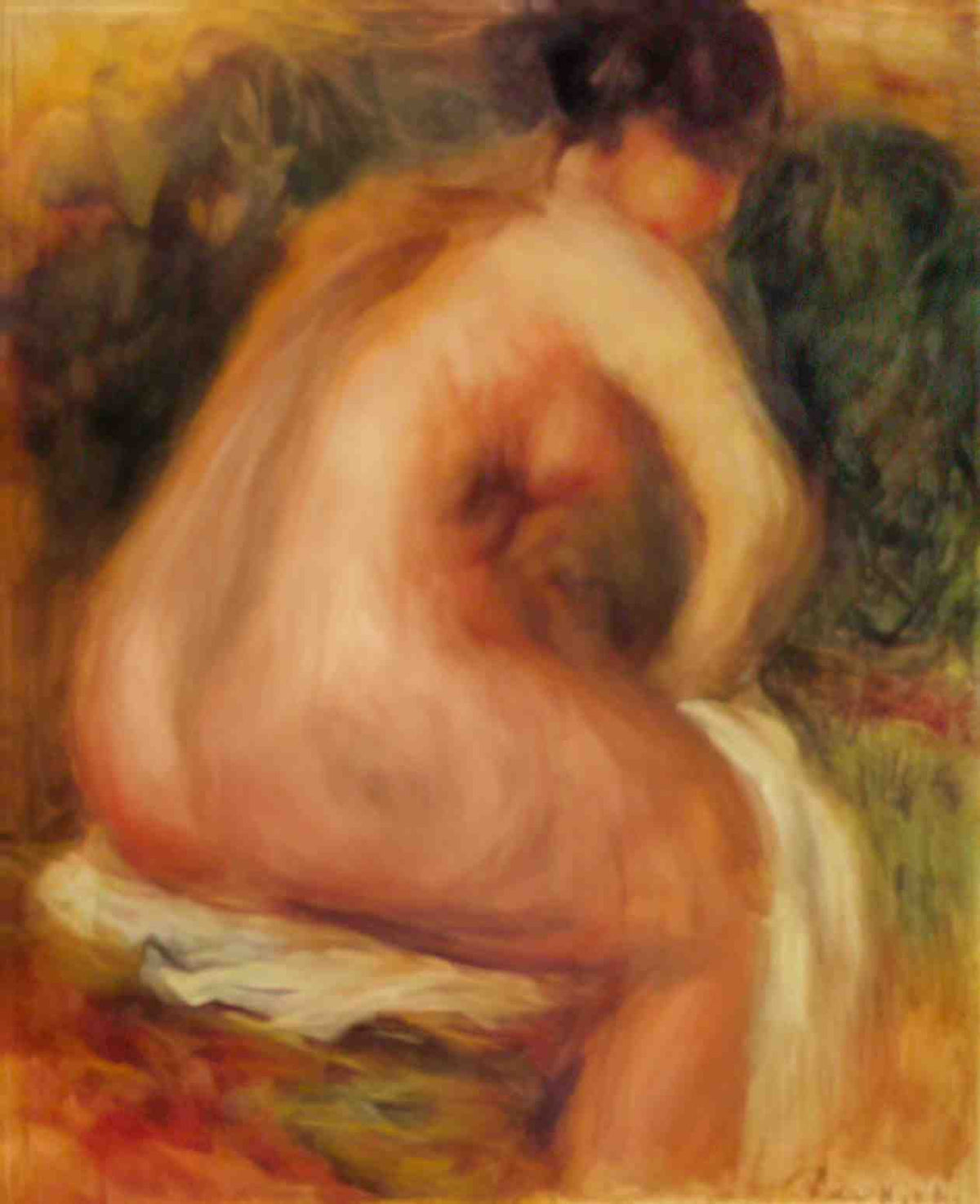 Pierre Auguste Renoir seated female nude 1910 Art A4 Photo Print