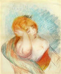Pierre Auguste Renoir seated woman Art A4 Photo Print