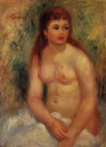 Pierre Auguste Renoir seated young woman nude 1910 Art A4 Photo Print