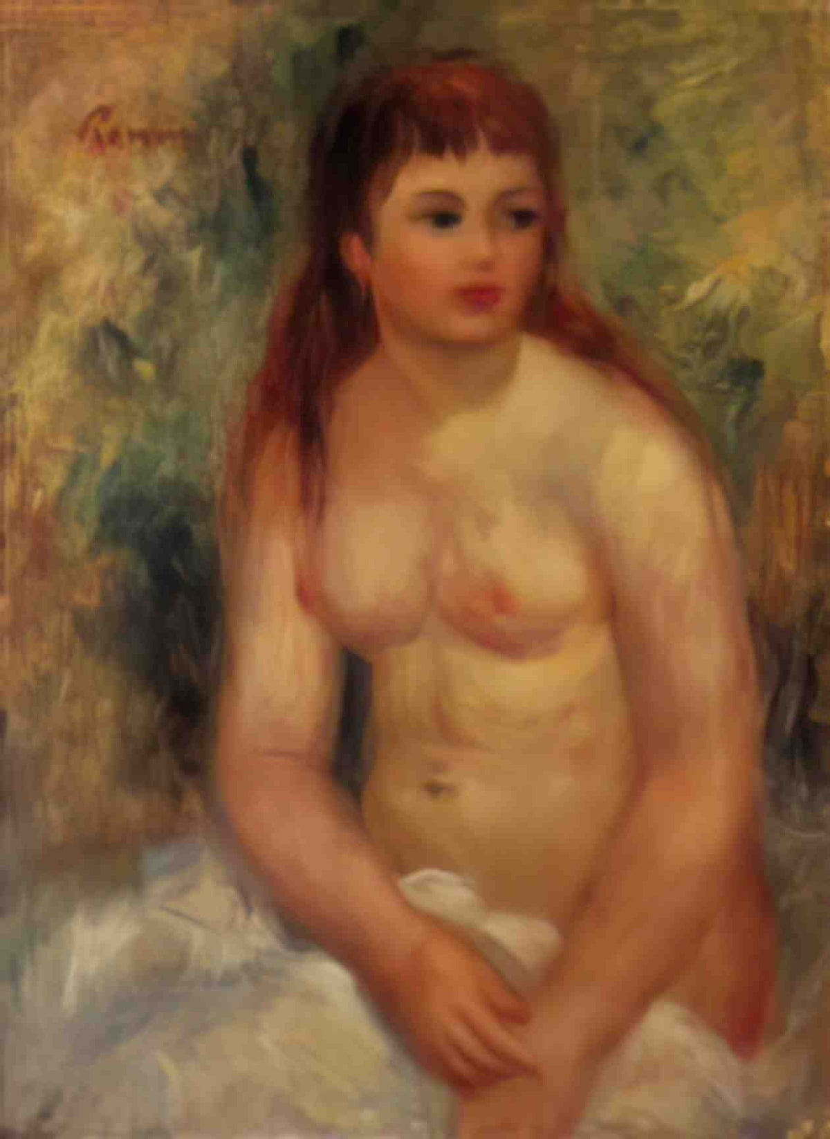 Pierre Auguste Renoir seated young woman nude 1910 Art A4 Photo Print